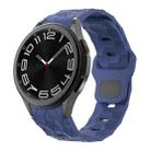 For Samsung Galaxy Watch 6 / 6 Classic Football Pattern Reverse Buckle Silicone Watch Band(Midnight Blue) - 1