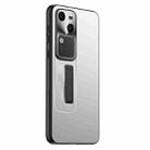 For vivo S18 Frosted Metal Hybrid TPU Holder Phone Case(Silver) - 1