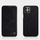 For iPhone 12 Pro Max NILLKIN QIN Series Crazy Horse Texture Horizontal Flip Leather Case with Card Slot(Black) - 1