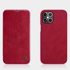 For iPhone 12 Pro Max NILLKIN QIN Series Crazy Horse Texture Horizontal Flip Leather Case with Card Slot(Red) - 1