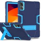 For Xiaomi Redmi Pad SE 11 2023 Contrast Color Silicone Hybrid PC Tablet Case with Holder(Navy Blue Blue) - 1