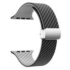 For Apple Watch SE 2023 40mm Carbon Fiber Magnetic Silver Buckle Watch Band(Black Grey) - 3