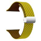 For Apple Watch Ultra 49mm Carbon Fiber Magnetic Silver Buckle Watch Band(Olive Brown) - 3