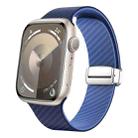 For Apple Watch Series 7 41mm Carbon Fiber Magnetic Silver Buckle Watch Band(Royal Blue Light Blue) - 1