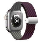 For Apple Watch Series 4 40mm Carbon Fiber Magnetic Silver Buckle Watch Band(Purple Green) - 2