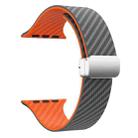 For Apple Watch Series 2 42mm Carbon Fiber Magnetic Silver Buckle Watch Band(Spacy Grey Orange) - 3