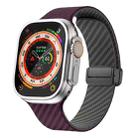 For Apple Watch Ultra 2 49mm Carbon Fiber Magnetic Black Buckle Watch Band(Purple Green) - 1