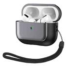 For AirPods Pro 2 Electroplated Leather Texture Wireless Earphones Protective Case(Grey) - 1