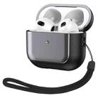 For AirPods 3 Electroplated Leather Texture Wireless Earphones Protective Case(Grey) - 1