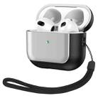 For AirPods 3 Electroplated Leather Texture Wireless Earphones Protective Case(Silver) - 1