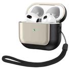 For AirPods 3 Electroplated Leather Texture Wireless Earphones Protective Case(Titanium Grey) - 1