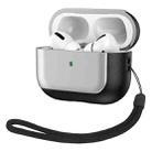 For AirPods Pro Electroplated Leather Texture Wireless Earphones Protective Case(Silver) - 1