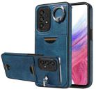 For Samsung Galaxy A53 5G Calf Texture Card Slot Ring Holder Phone Case(Blue) - 1