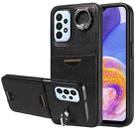 For Samsung Galaxy A23 Calf Texture Card Slot Ring Holder Phone Case(Black) - 1