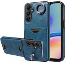 For Samsung Galaxy A05s Calf Texture Card Slot Ring Holder Phone Case(Blue) - 1