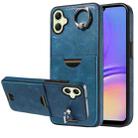 For Samsung Galaxy A05 Calf Texture Card Slot Ring Holder Phone Case(Blue) - 1