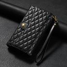 For Google Pixel 8 Pro Zipper Multi-Card Wallet Rhombic Leather Phone Case(Black) - 2