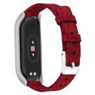 For Xiaomi Mi Band 4 / 3 XM Matte Silver Frame + Canvas Watch Band, Size:L(Red) - 1