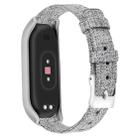 For Xiaomi Mi Band 4 / 3 XM Matte Silver Frame + Canvas Watch Band, Size:L(Light Gray) - 1