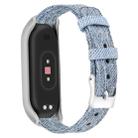 For Xiaomi Mi Band 4 / 3 XM Matte Silver Frame + Canvas Watch Band, Size:L(Sky Blue) - 1