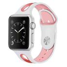 For Apple Watch Series 7 41mm / 6 & SE & 5 & 4 40mm / 3 & 2 & 1 38mm Two-tone Silicone Open Watch Band(White+Pink) - 1