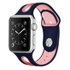 For Apple Watch Series 7 41mm / 6 & SE & 5 & 4 40mm / 3 & 2 & 1 38mm Two-tone Silicone Open Watch Band(Blue+Pink) - 1