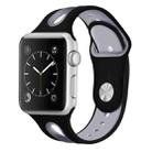 For Apple Watch Series 7 41mm / 6 & SE & 5 & 4 40mm / 3 & 2 & 1 38mm Two-tone Silicone Open Watch Band(Black+Grey) - 1