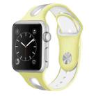 For Apple Watch Series 7 41mm / 6 & SE & 5 & 4 40mm / 3 & 2 & 1 38mm Two-tone Silicone Open Watch Band(Yellow+White) - 1