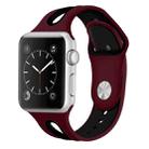 For Apple Watch Series 7 41mm / 6 & SE & 5 & 4 40mm / 3 & 2 & 1 38mm Two-tone Silicone Open Watch Band(Wine Red+Black) - 1