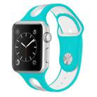 For Apple Watch Series 7 41mm / 6 & SE & 5 & 4 40mm / 3 & 2 & 1 38mm Two-tone Silicone Open Watch Band(White+Teal Green) - 1