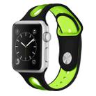 For Apple Watch Ultra 49mm / Series 8&7 45mm / SE 2&6&SE&5&4 44mm / 3&2&1 42mm Two-tone Silicone Open Watch Band(Black+Green) - 1