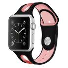 For Apple Watch Ultra 49mm / Series 8&7 45mm / SE 2&6&SE&5&4 44mm / 3&2&1 42mm Two-tone Silicone Open Watch Band(Black+Pink) - 1