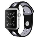 For Apple Watch Ultra 49mm / Series 8&7 45mm / SE 2&6&SE&5&4 44mm / 3&2&1 42mm Two-tone Silicone Open Watch Band(Black+Grey) - 1