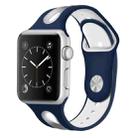 For Apple Watch Series 7 45mm / 6 & SE & 5 & 4 44mm / 3 & 2 & 1 42mm Two-tone Silicone Open Watch Band(Blue+White) - 1