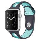 For Apple Watch Ultra 49mm / Series 8&7 45mm / SE 2&6&SE&5&4 44mm / 3&2&1 42mm Two-tone Silicone Open Watch Band(Dark Gray+Teal Green) - 1