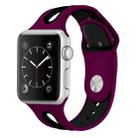 For Apple Watch Ultra 49mm / Series 8&7 45mm / SE 2&6&SE&5&4 44mm / 3&2&1 42mm Two-tone Silicone Open Watch Band(Purple+Black) - 1