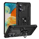 For Motorola Edge 2024 Shockproof TPU + PC Phone Case with Holder(Black) - 1