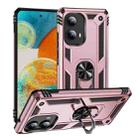 For Motorola Edge 2024 Shockproof TPU + PC Phone Case with Holder(Rose Gold) - 1