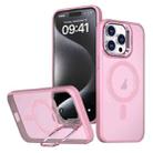 For iPhone 15 Pro Metal Invisible Camera Holder MagSafe Magnetic Phone Case(Pink) - 1