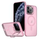 For iPhone 11 Pro Metal Invisible Camera Holder MagSafe Magnetic Phone Case(Pink) - 1