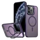 For iPhone 11 Pro Metal Invisible Camera Holder MagSafe Magnetic Phone Case(Purple) - 1