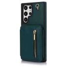 For Samsung Galaxy S24 Ultra 5G YM006 Skin Feel Zipper Card Bag Phone Case with Dual Lanyard(Green) - 2