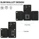 For Samsung Galaxy S25 Ultra 5G YM006 Skin Feel Zipper Card Bag Phone Case with Dual Lanyard(Black) - 3