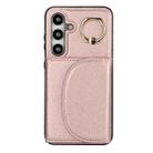 For Samsung Galaxy S24+ 5G YM007 Ring Holder Card Bag Skin Feel Phone Case(Rose Gold) - 1