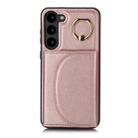 For Samsung Galaxy S23 5G YM007 Ring Holder Card Bag Skin Feel Phone Case(Rose Gold) - 1