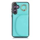 For Samsung Galaxy S23 FE 5G YM007 Ring Holder Card Bag Skin Feel Phone Case(Green) - 1