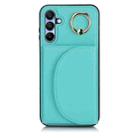 For Samsung Galaxy A15 4G / 5G YM007 Ring Holder Card Bag Skin Feel Phone Case(Green) - 1