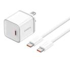 Baseus GaN5S 30W USB-C / Type-C Port GaN Fast Charger with 100W Charging Cable, US Plug(White) - 1
