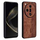 For OPPO Find X7 AZNS 3D Embossed Skin Feel Phone Case(Brown) - 1