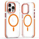 For iPhone 15 Pro Max Dual-Color Clear Acrylic Hybrid TPU MagSafe Phone Case(Orange) - 1